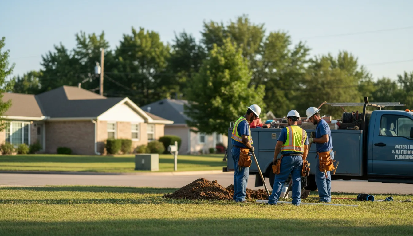 Residential water line and bathroom plumbing service in Panna Maria, TX